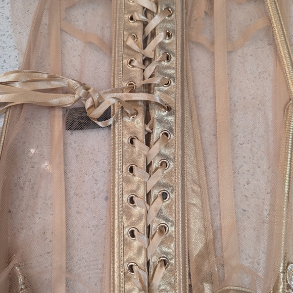 Rare Honey Birdette Amelie Gold Corset S - Picture 4 of 10